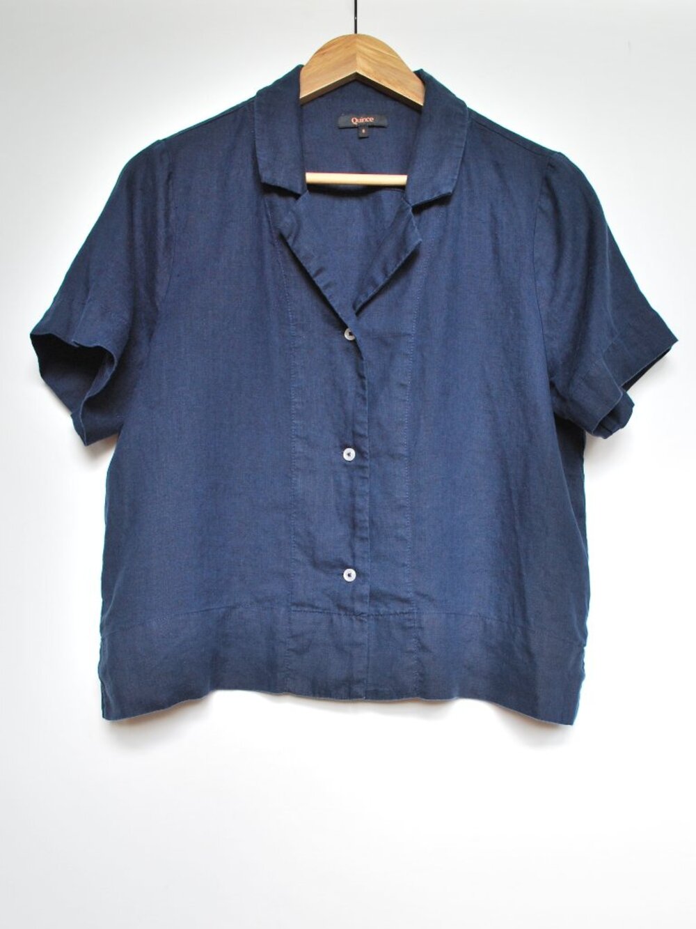 Quince 100% European Linen Short Sleeve Shirt | Deep Navy | Small